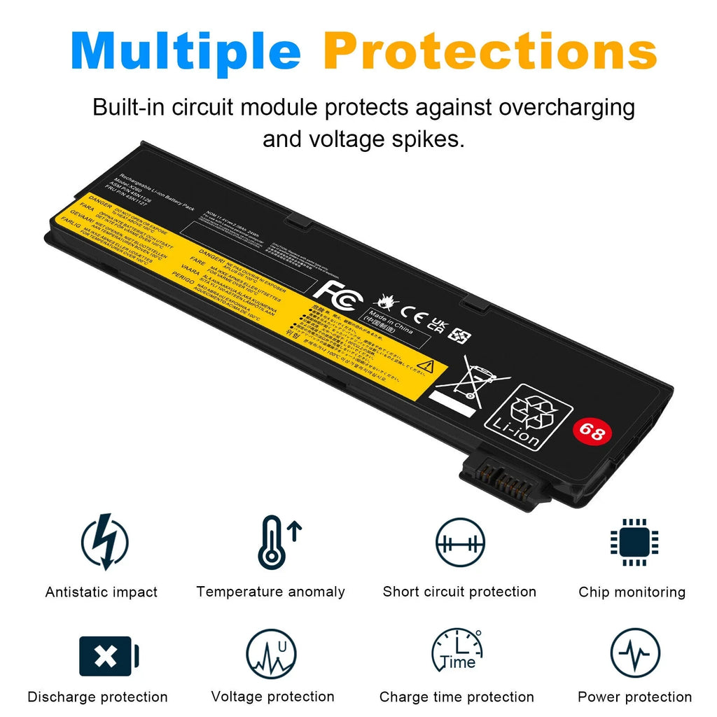 Lenovo 45N1130 T470P Battery T560 45N1125 L470 T460 24Wh L450 ThinkPad T440 For