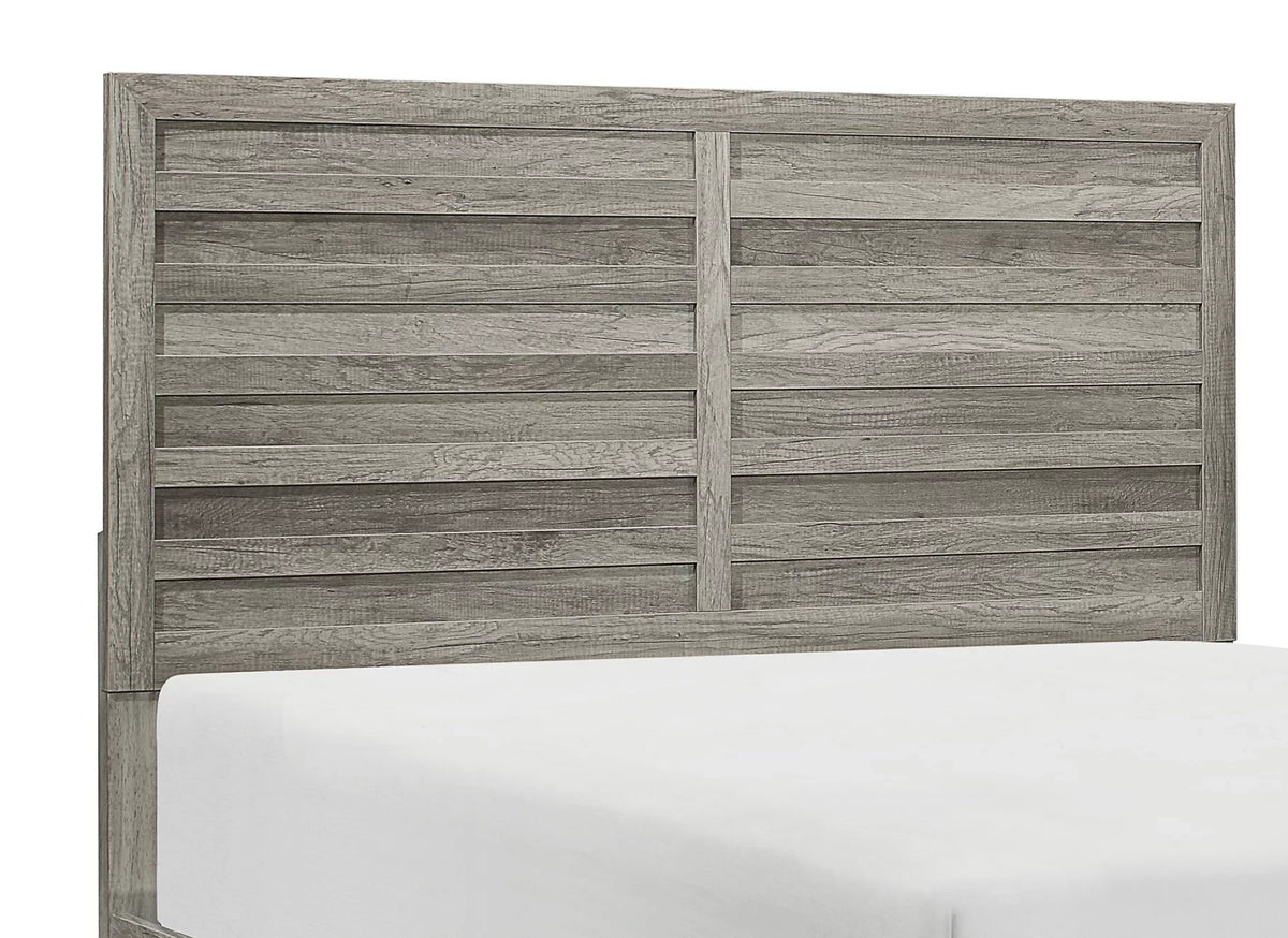 King Finish Eastern Classic Rusticated 1pc Bed Gray design dimension Bedroom Weathered Furniture