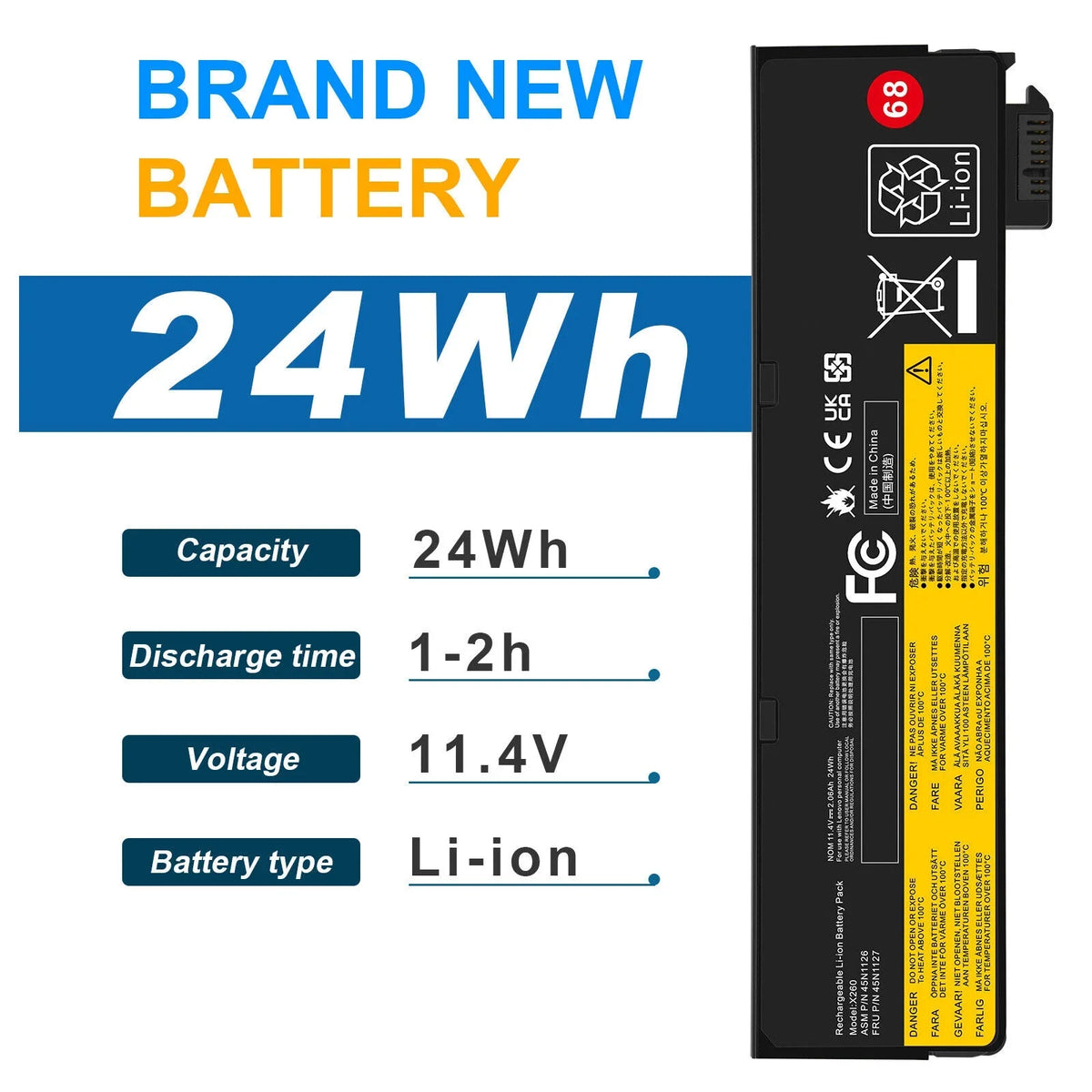 Lenovo 45N1130 T470P Battery T560 45N1125 L470 T460 24Wh L450 ThinkPad T440 For