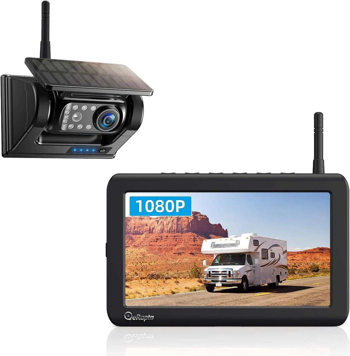 Installation No Min Backup DIY Camera 5'' 1 1080P Magnetic Waterproof X5 Wireless Drilling eRapta Solar Monitor HD