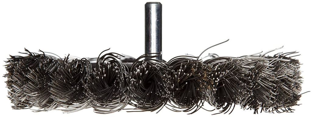 Steel Knot .014" Made Wheel, 1/4" Wire Fill, Weiler 4" USA in Stem, Stem-Mounted 17687 the
