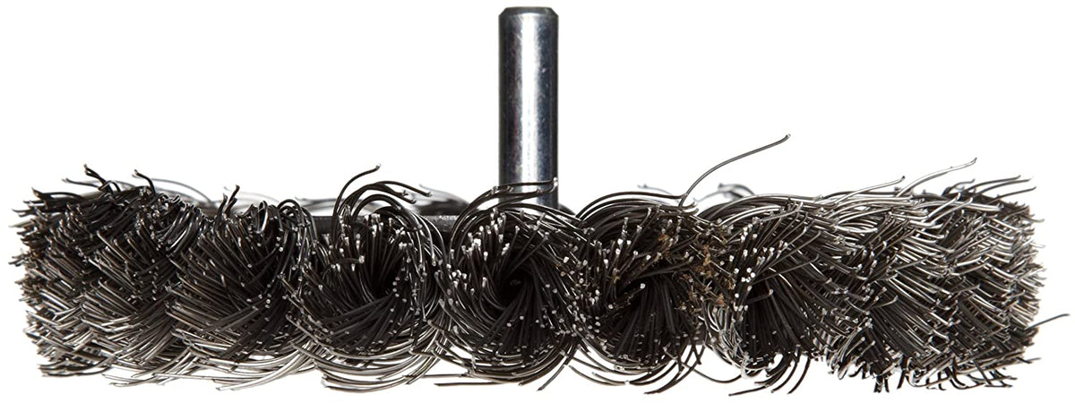 Steel Knot .014" Made Wheel, 1/4" Wire Fill, Weiler 4" USA in Stem, Stem-Mounted 17687 the