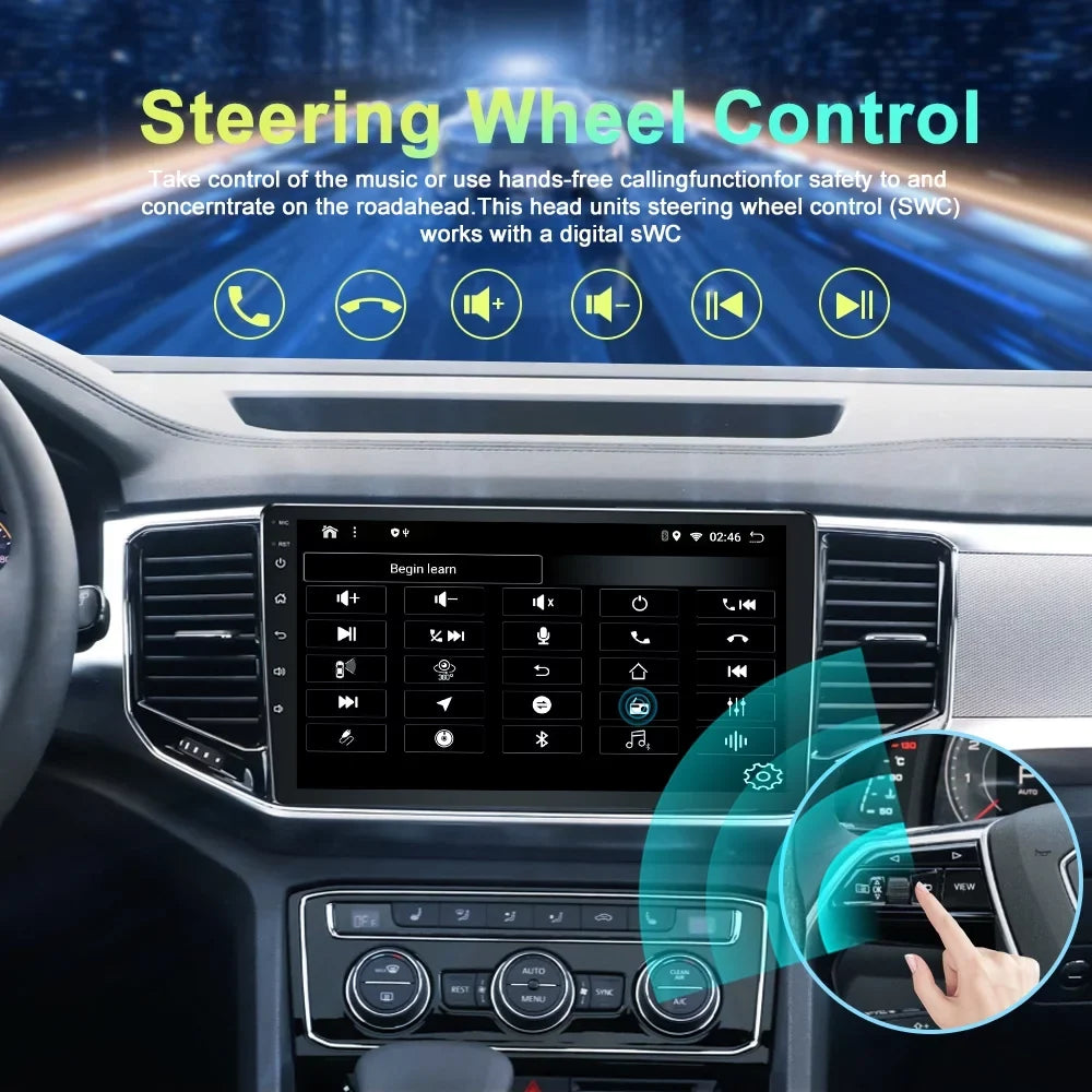 WiFi 64G Car for Steering 4G 2014-2019 10 Highlander ROM GPS Android Bluetooth Built-in with Wheel Host Control Navigation Auto, Radio RAM Carplay/Android