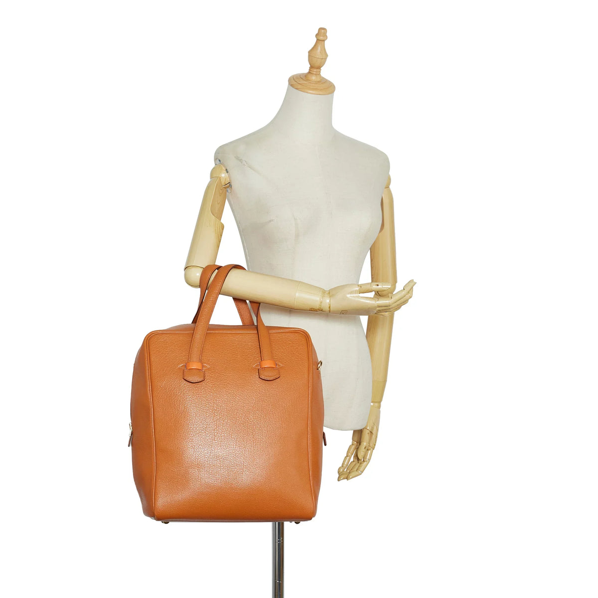 Calf Leather Hermès Unisex Tote Galop Pre-Owned Bag Authenticated Brown (Good)