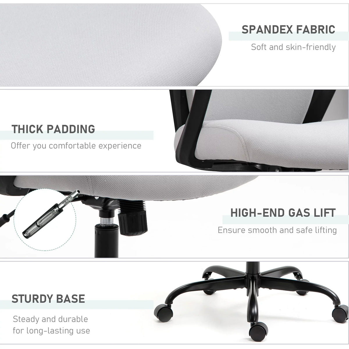 & with Grey Adjustable Swivel Chair Capacity, 275 26.75 in Executive lb. Height, Vinsetto