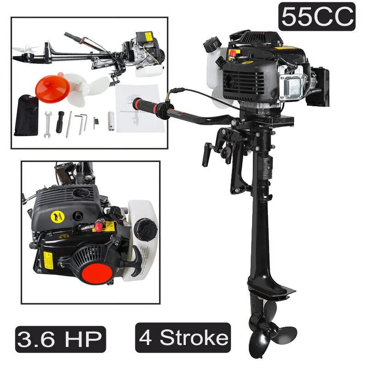 3.6 Air HP 4 Motor With System Stroke Cooling Engine Machine 55CC Boat Outboard