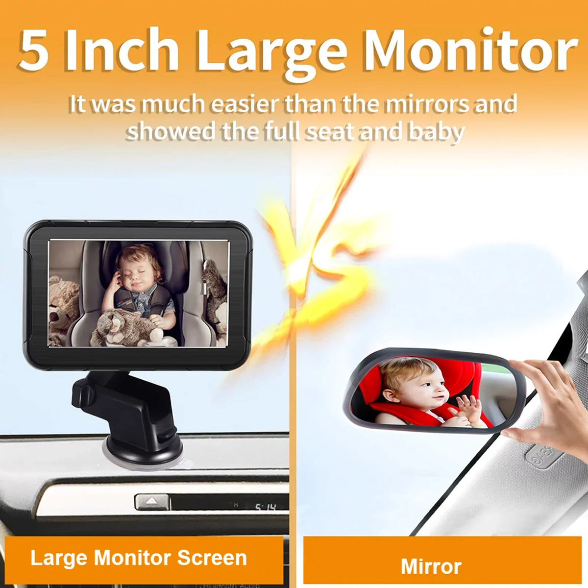 Night Wide Mirror Baby Car View Resolution 150° High Pinnaco Inch Camera Vision Invigilator Display 5