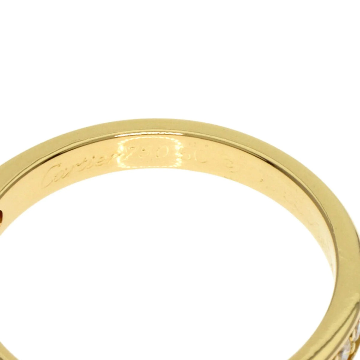 K18 Eternity Women's Cartier CARTIER Ring Pink (Good) #50 Pre-Owned Half Diamond Gold