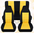 and - Two with 2003-2006 Covers:Black Jeep Wrangler Seat LJ T239-Designcovers Full Tone Yellow Set Front&Rear Compatible