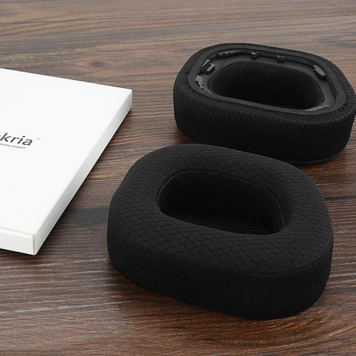 Ear Comfort Parts Pads Headset Wireless Cushions, Replacement Repair Ear Corsair HS80 Ear Geekria Headphones Earpads, for Mesh RGB Fabric (Black) Cups Cover