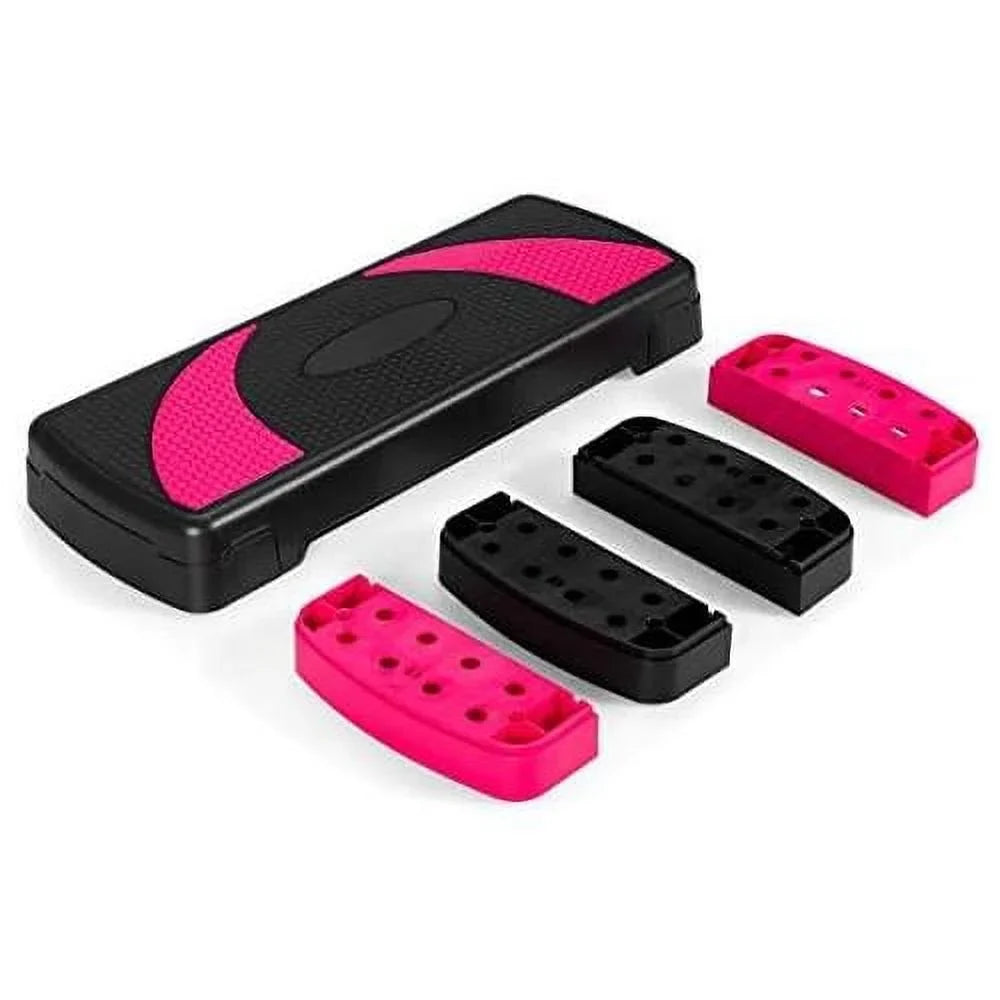 With Exercise 31” Shock-Absorb Adjustable & Pads, Risers 3-Level Platform Non-Slip Detachable Platforms Surface, Aerobic Workout With Anti-Slip Step Height Stepper,