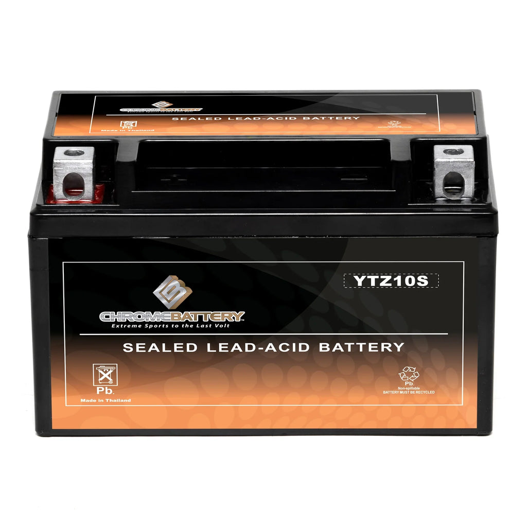 Battery Ytz10s-bs Gsx-r1000, Years Battery Cc Chrome (2005 12 (ytz10s Cca) Volts,8.6 Suzuki 2017) Ah, - 190 for A Motorcycle 1000