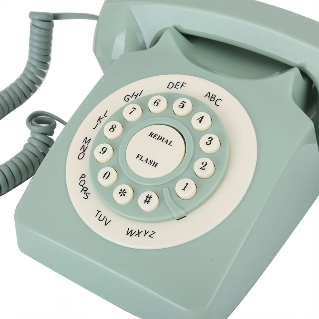 Telephone - Antique Telephone Aigend European Definition Green Large Button Landline High Vintag Call Clear