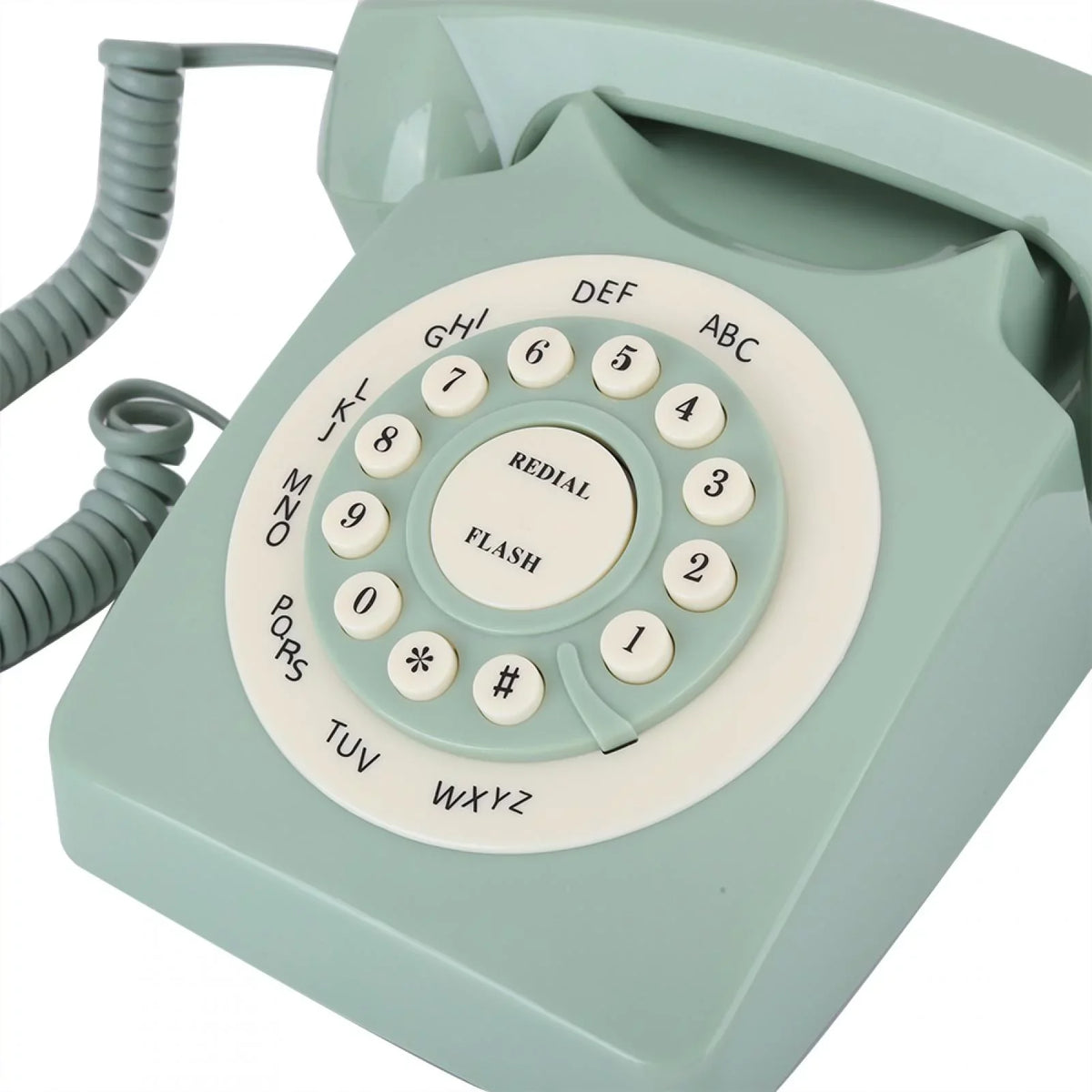 Telephone - Antique Telephone Aigend European Definition Green Large Button Landline High Vintag Call Clear