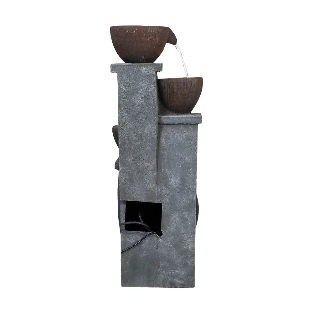 Art Light Backyard for - Decor Porch, Fountain Willwolf Fountains and 4-Tier exterior exterior with Deck, Home Patio, Garden, 32.8''H Modern LED Garden