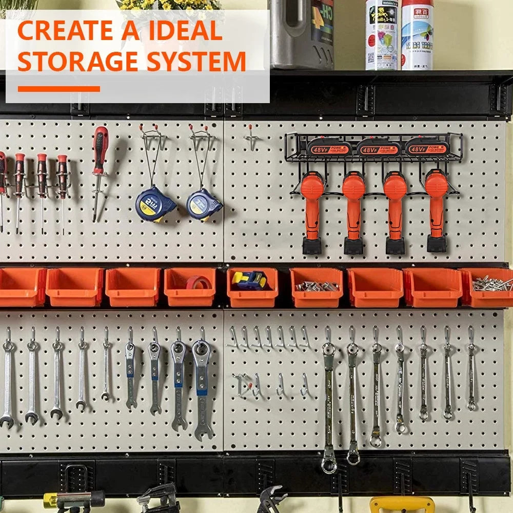 Compact Mounted Power Organizer, Power Drill Steel & Rack Wall Tools, Holder Storage Tool Tool Heavy Duty Power for Handheld