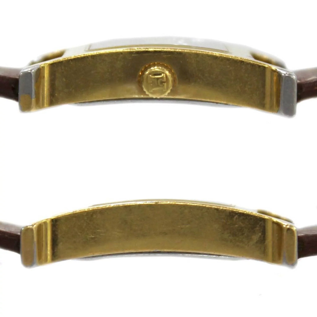 □G (Good) White Quartz Watch Pre-Owned Hermes Ladies H HH1.201 Dial: Brown HERMES x Gold