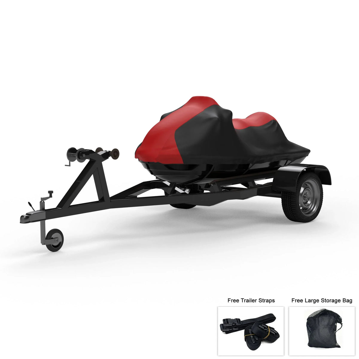 And climate Storage / - - Straps Trailer Bag Trailerable 1991-1996 Protects All Rays, Cover UV Sun, XP Jet - from Weatherproof And More! - DOO Rain, For SEA Ski RED Includes Black Color