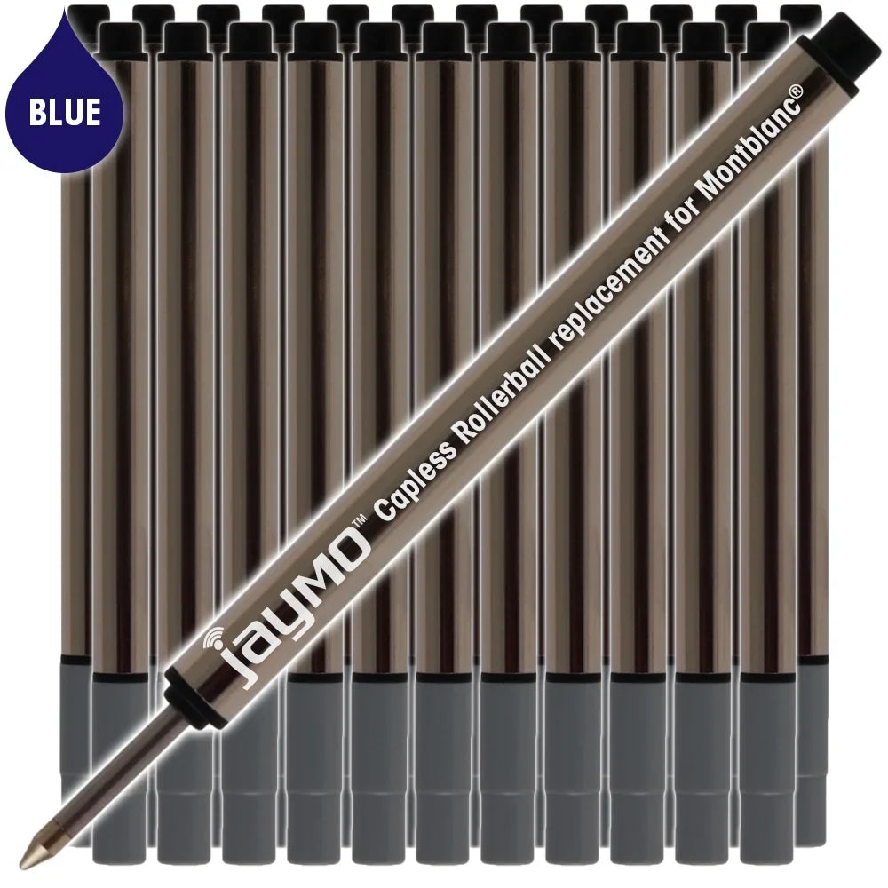 113778 - / Refill - Capless - for Pen Rollerball Jaymo Measures 97 Blue Long Montblanc 3.84 Replacement 24 mm in