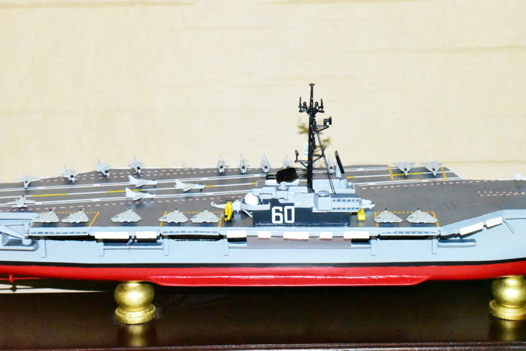 CV-60 Aircraft Model,Navy,Scale Carrier Model,Mahogany,Forrestal USS Class Saratoga