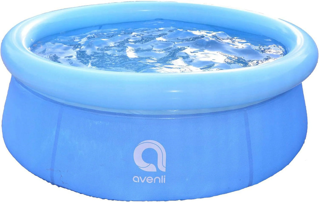 Inflatable Swimming exterior Backyard 1 2 Blue 5.5 Pool, 20 Capacity Kids Above Ground Person Avenli 12014 To X Set Inch Prompt Kiddie Foot