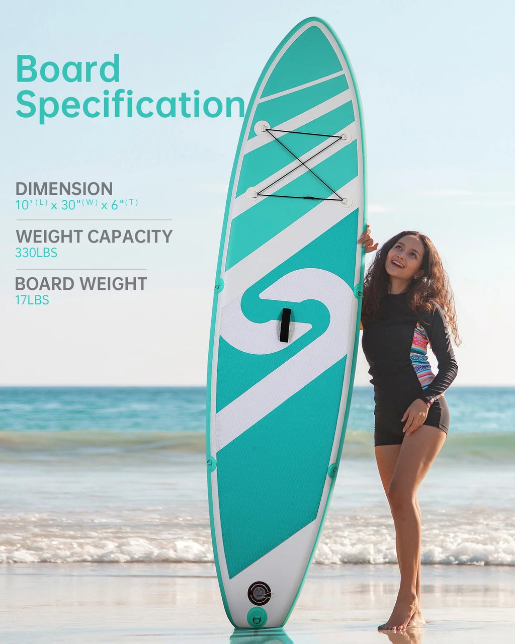for Board Paddle Summer Board Adults with SUP 120"x30"x6" Board Inflatable Up Stand Youth & Paddle