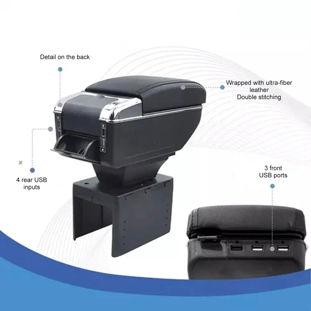 7 USB USB Cup Nebublu Leather Cushion Leather Rest Rest Cushion Universal Box 7 box,Box Armrest accessories: Cushion Universal 7 Car Car armrest Rest Universal