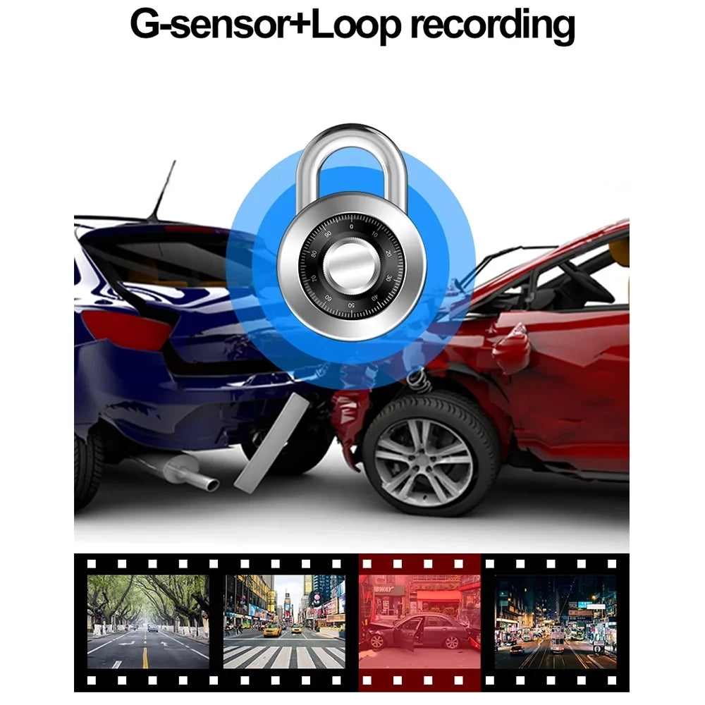 WiFi G·PEH Cam US 12" Mirror Dual Dash RearView Backup Car GPS Voice 4K Control