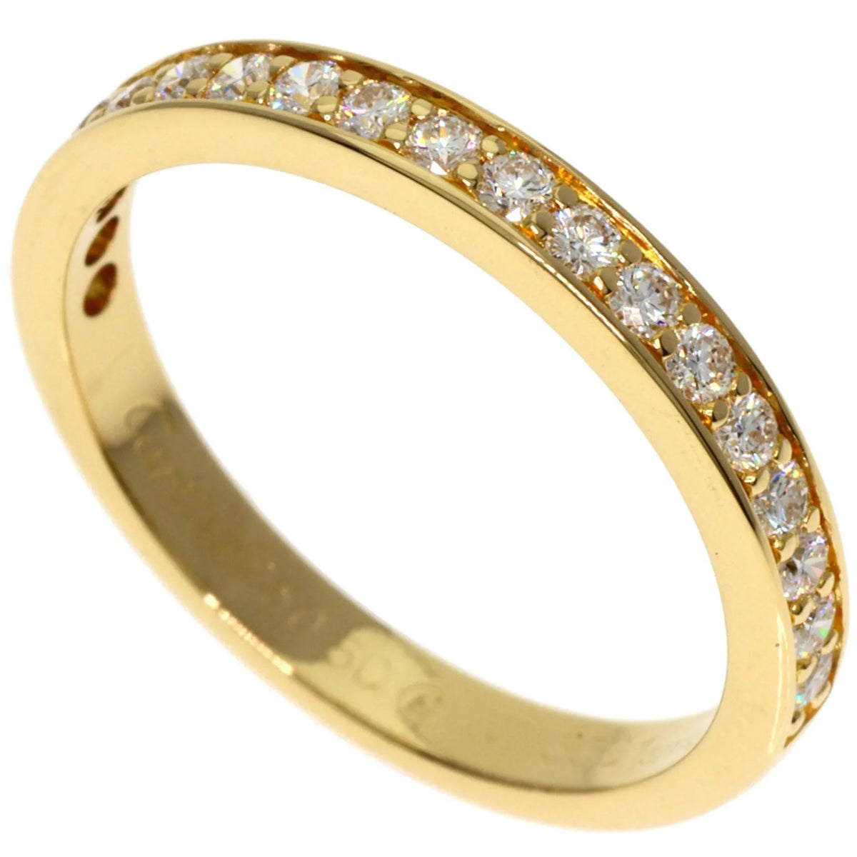 K18 Eternity Women's Cartier CARTIER Ring Pink (Good) #50 Pre-Owned Half Diamond Gold