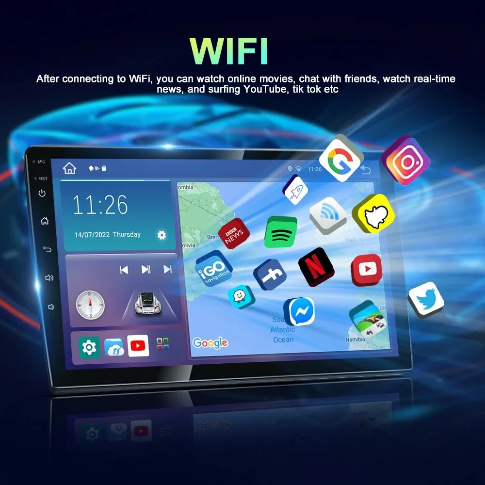 WiFi 64G Car for Steering 4G 2014-2019 10 Highlander ROM GPS Android Bluetooth Built-in with Wheel Host Control Navigation Auto, Radio RAM Carplay/Android