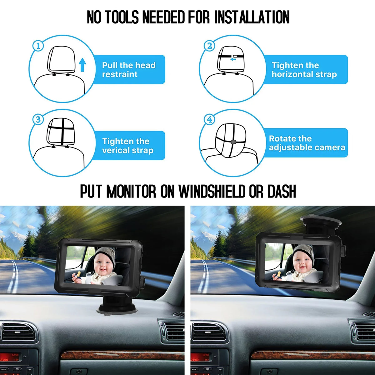 4.3'' Kids Nebublu Screen Wide Function View Monitor Adjustable Invigilator,IPS IPS Monitor View Wide Wide 4.3'' Vision Adjustable Baby Baby Camera Vision Camera Mirror IPS Function Screen Screen
