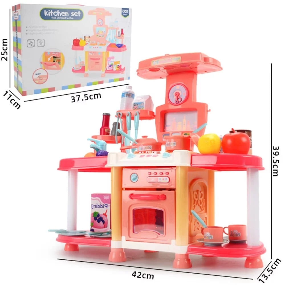 As Electric Kitchen Meal Toddlers And 1-3 Play House Kitchen For Abs Children'S Toy Light Sound Toys Show Pool Puzzle Education