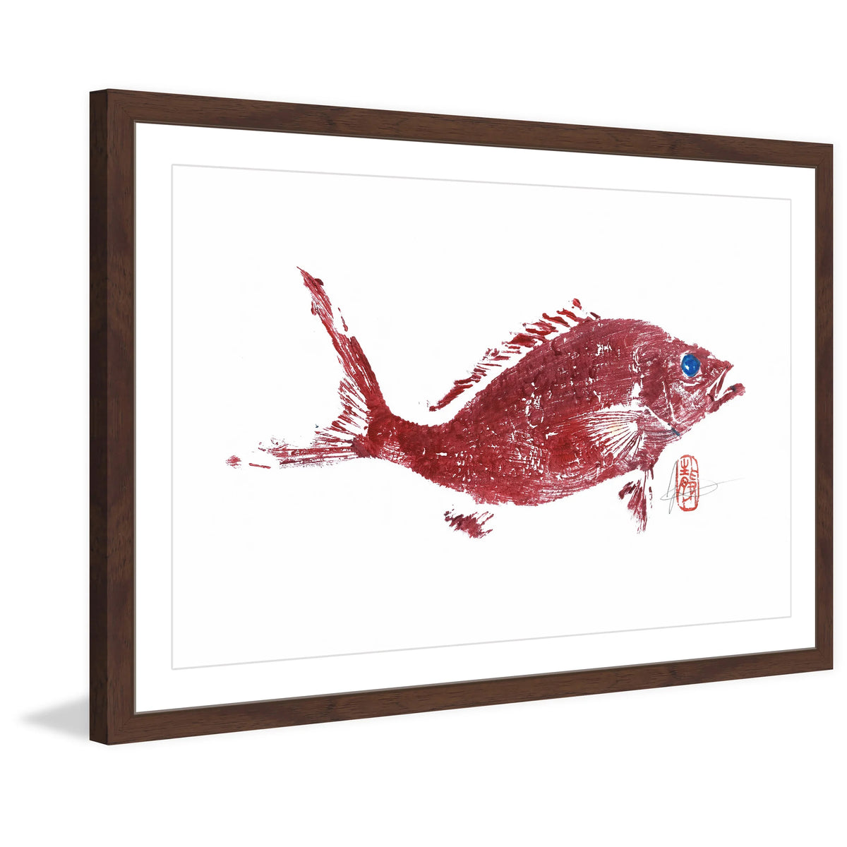 Painting Framed "Red 2" Snapper Print