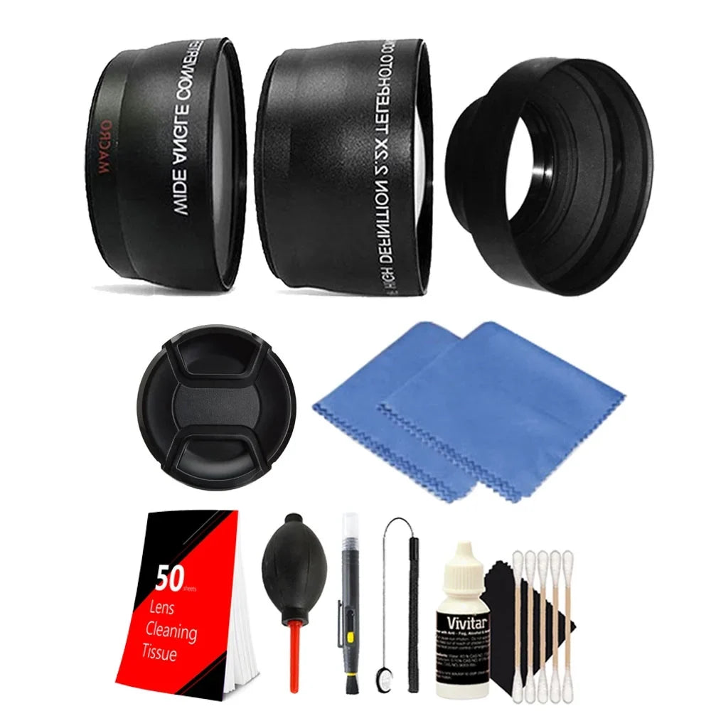 D5100 Hood + & Lens Wide D3200 Fisheye Rubber Accessory Telephoto Nikon D3100 D5300 for D3300 Angle D5500 52mm D5200 Kit