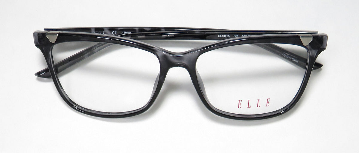 AFFORDABLE FRAME FULL-RIM CAT ELLE DESIGNER EYE LENSES NEW GRAY 13425 EYEGLASSES/SPECTACLES DEMO WOMENS/LADIES 53-15-140 BUDGET EYE CAT CASUAL