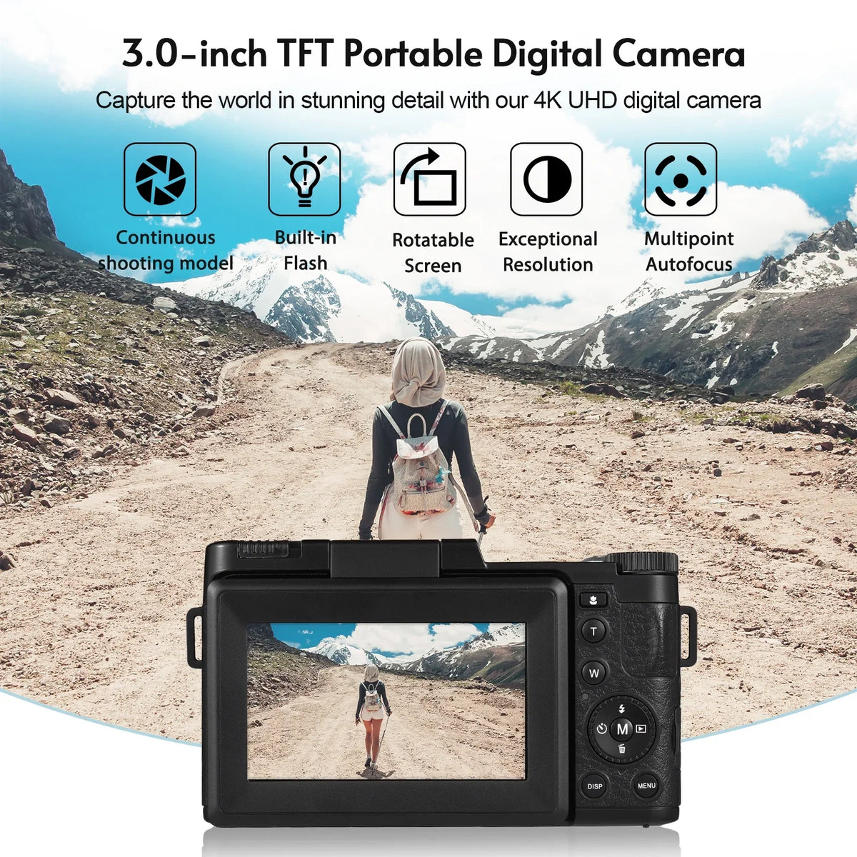 4K TFT Portable 48MP 48MP Support camera,TFT Rotatable 3.0-inch Andoer-2 3.0-inch TFT Screen 2pcs dsfen 3.0-inch Rotatable Camera Digital Camera Screen 48MP 16X Batteries Screen 4K Rotatable
