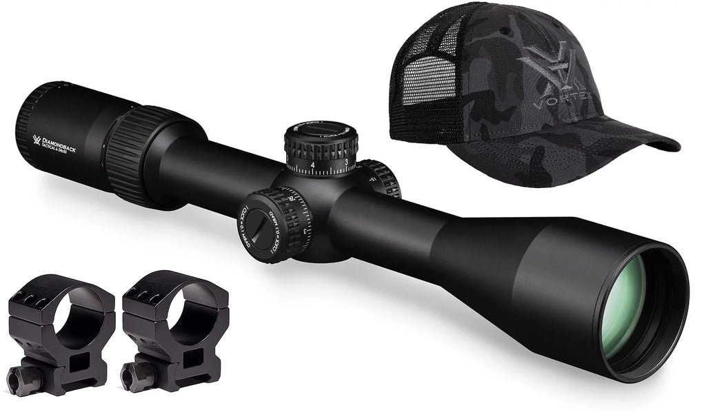 Vortex 30mm) with and High Tactical FFP (MRAD) (1.18in, 6-24x50 EBR-2C Hat Vortex Diamondback Bundle Free Riflescope Rings Optics