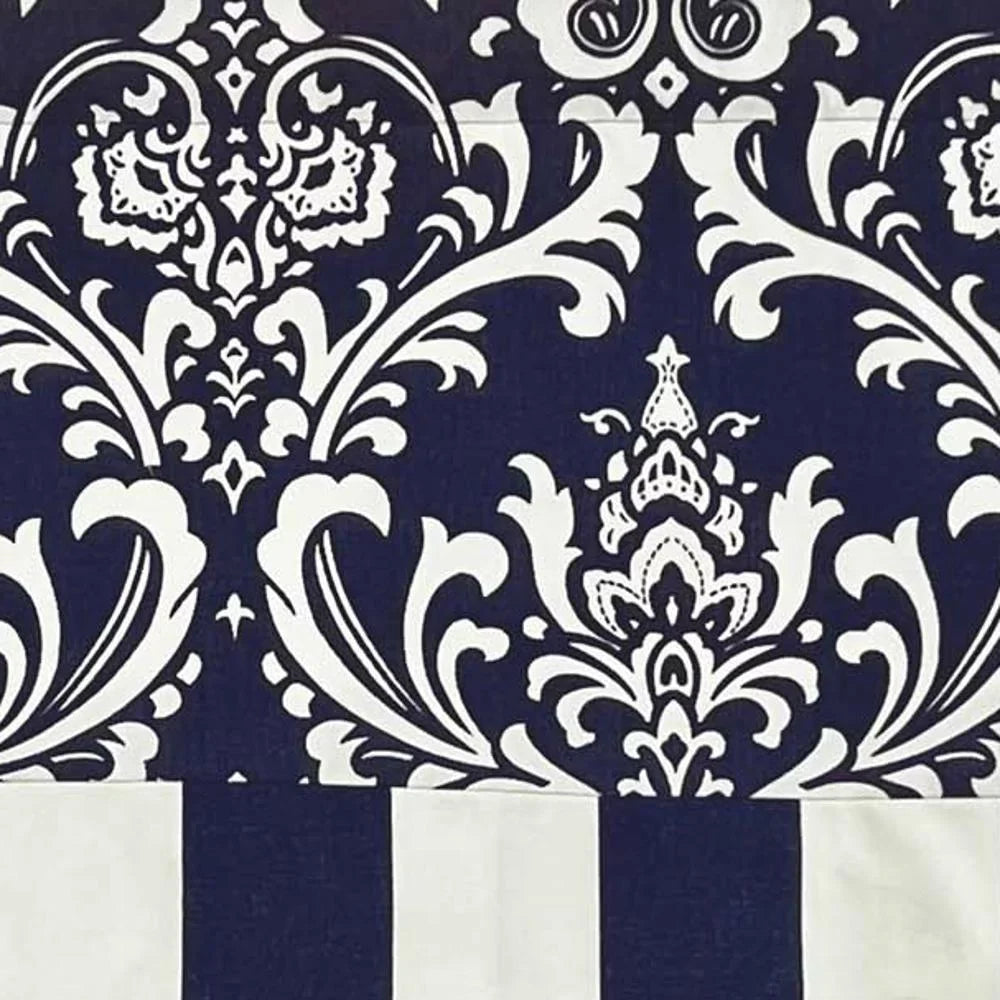 Banded 50" 3" RLF x Ozbourne Valance design Home Navy Pocket 16" by Rod