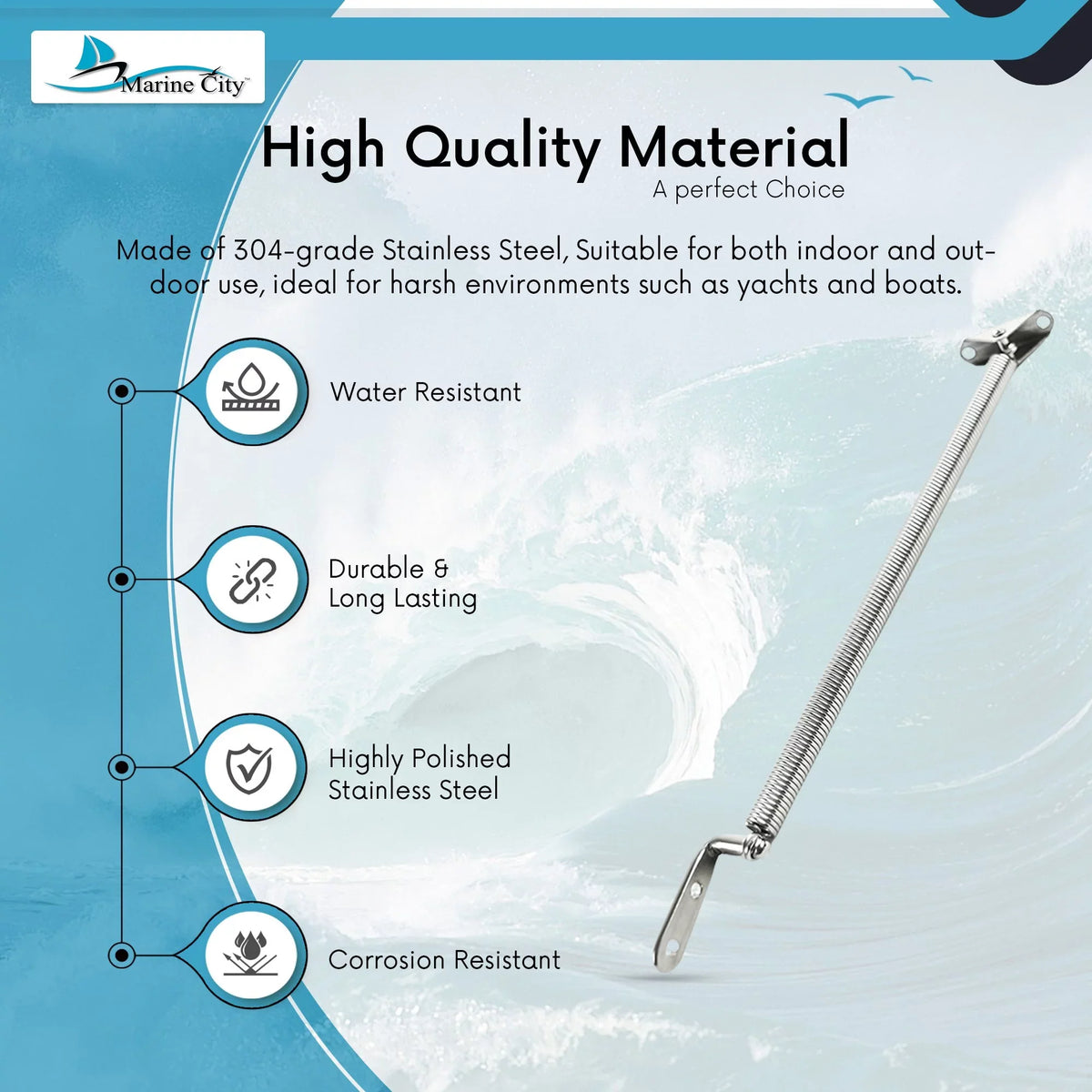 Hatch inches 10-1/4 10-1/4 U-Bolt Length: and with Adjuster inches or City Spring 8-1/4 Marine Stainless-Steel L-Shape Plate inches