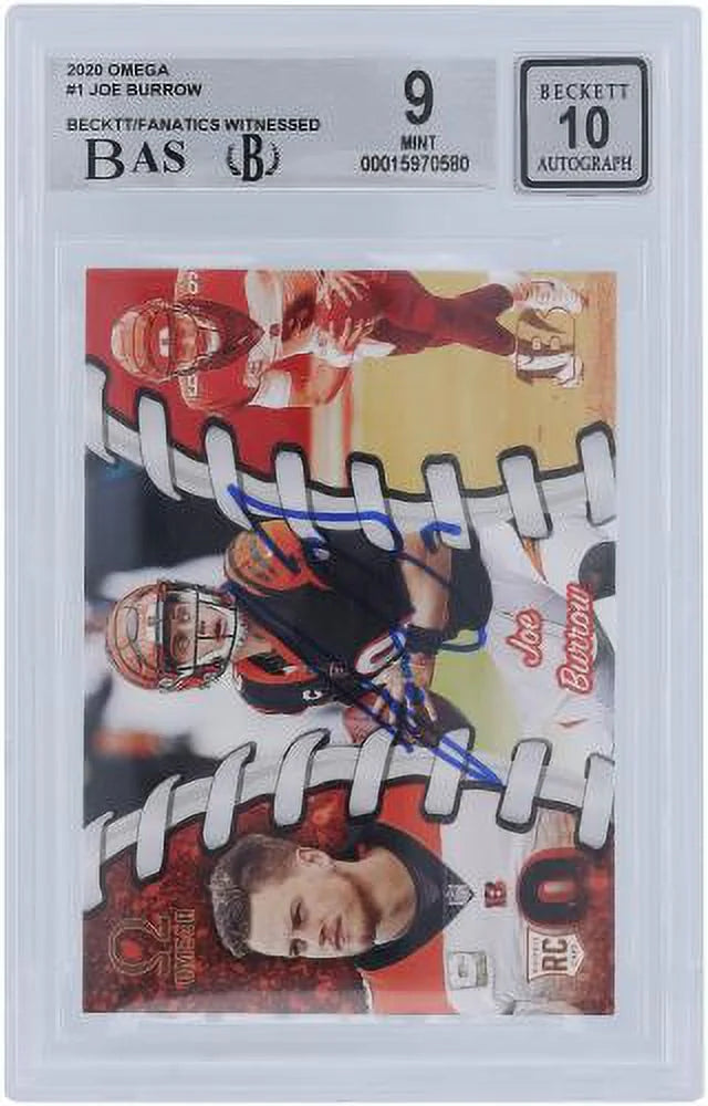 Bengals Certified Fanatics Cincinnati Panini Autographed Fanatics Subgrades #0-1 Beckett Omega Joe 2020 - Burrow 9.5,9,8.5,9.5 Witnessed - Authentic 9/10 Authenticated Card Rookie