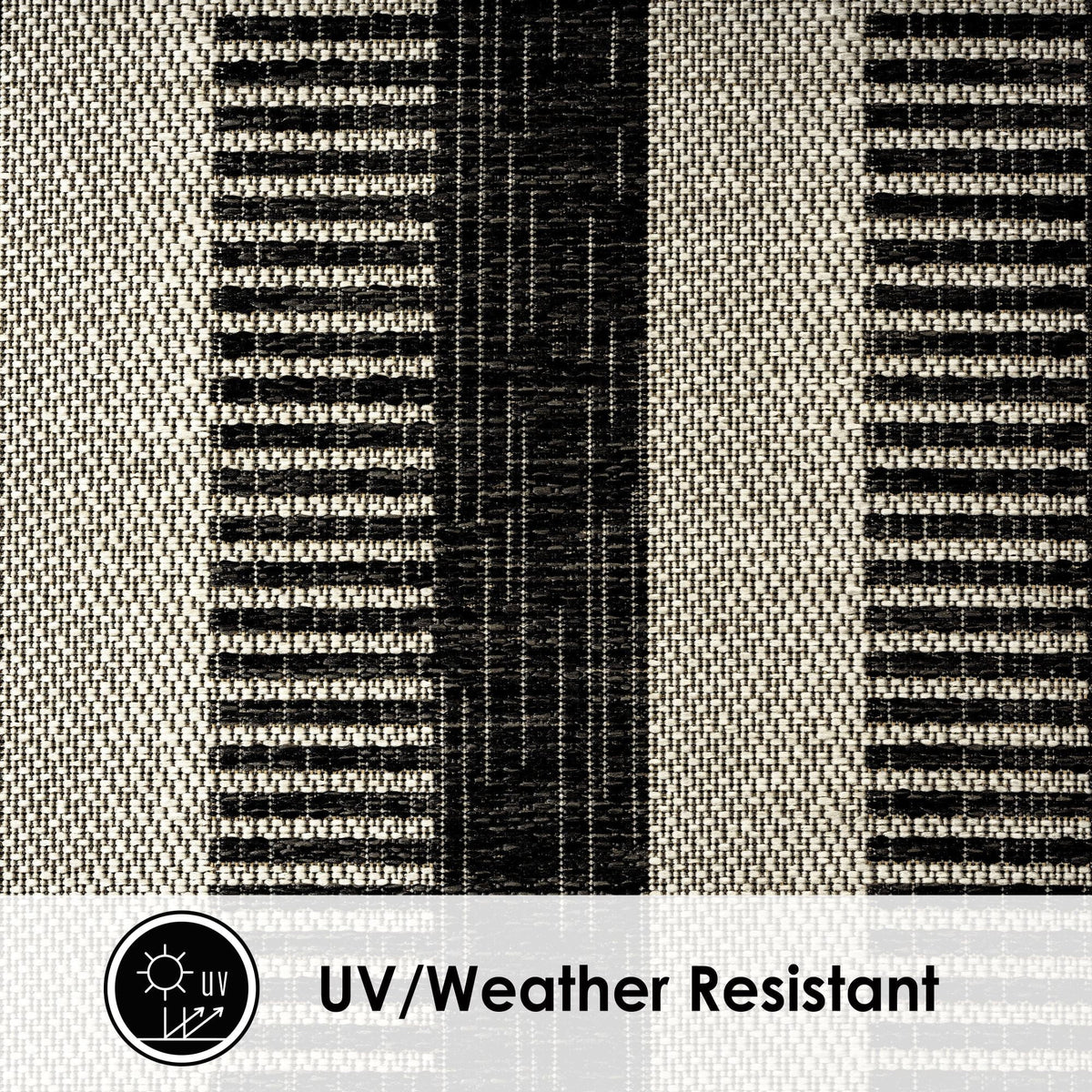 New Modern 5'2"x7'2" Patio York Rug, Miller Indoor/exterior Country Black/Grey, Striped Nicole Area Charlotte