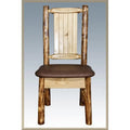 Pine Laser Side with Tree Engraved - Saddle Upholstery Chair Country Design Glacier