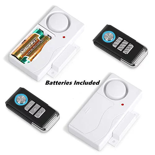 Alarm Included, Wsdcam Door for 2 Remote Wireless with 105 dB Pack, Loud Battery