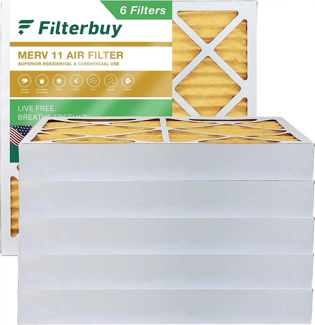20x20x4 Filterbuy Furnace Filters 11 AC (6-Pack) Pleated MERV Air HVAC