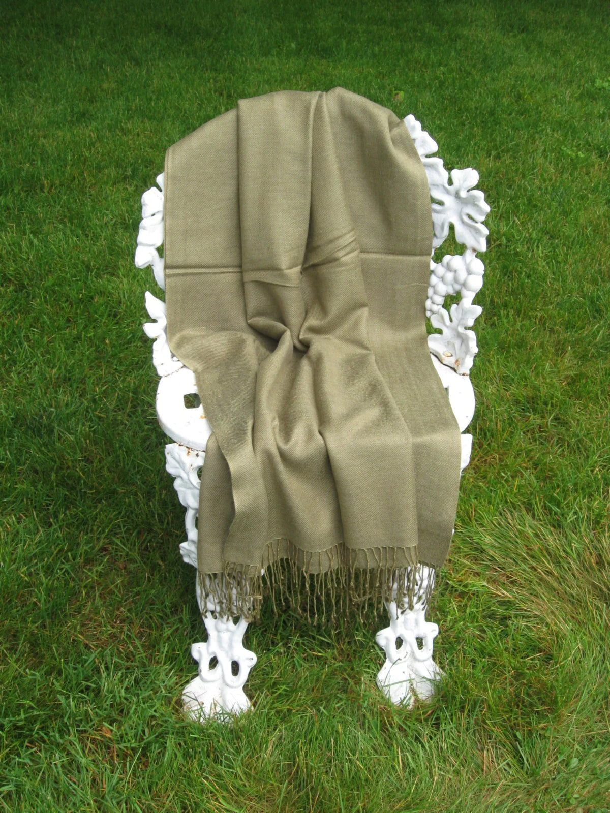 Scarf/Wool/Silk (Olive Shawl/Shawls/Scarf/Scarves/Wrap/Stole/Muffler/Cape/Ruana/Blanket/Throw/Pashmina Regular Shawl/Cashmere Shawl) Green