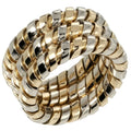 YG BVLGARI (Good) Pre-Owned WG 9 White Bulgari Ring Gold No. K18 3-row Yellow 14.53g Tubogas