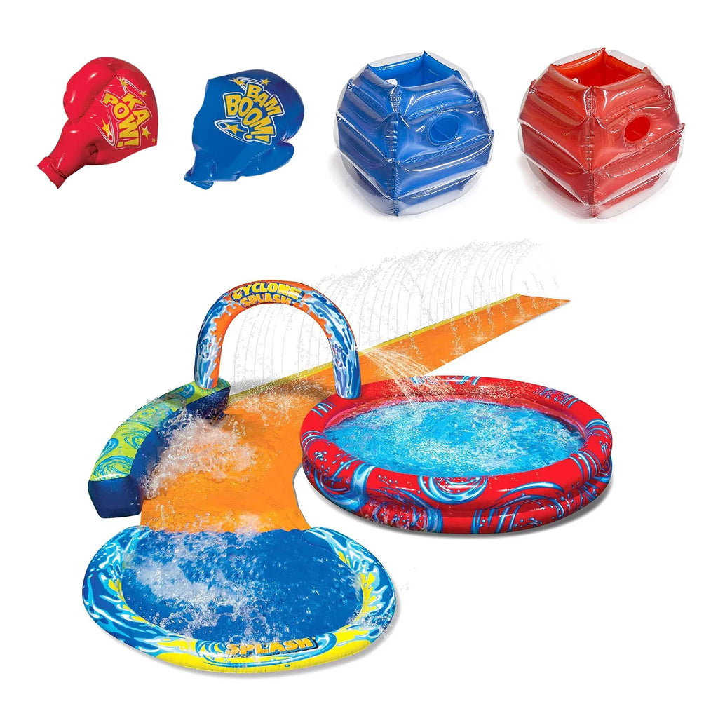 Pack Pool Splash & Bop Bumpers and Battle Banzai Gloves Inflatable Cyclone