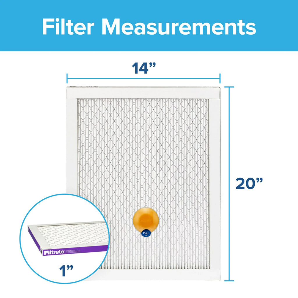 1500 Bacteria Filter Filter, Air 12, 14x20x1 MERV 1 Allergen, Virus, Smart MPR Filtrete