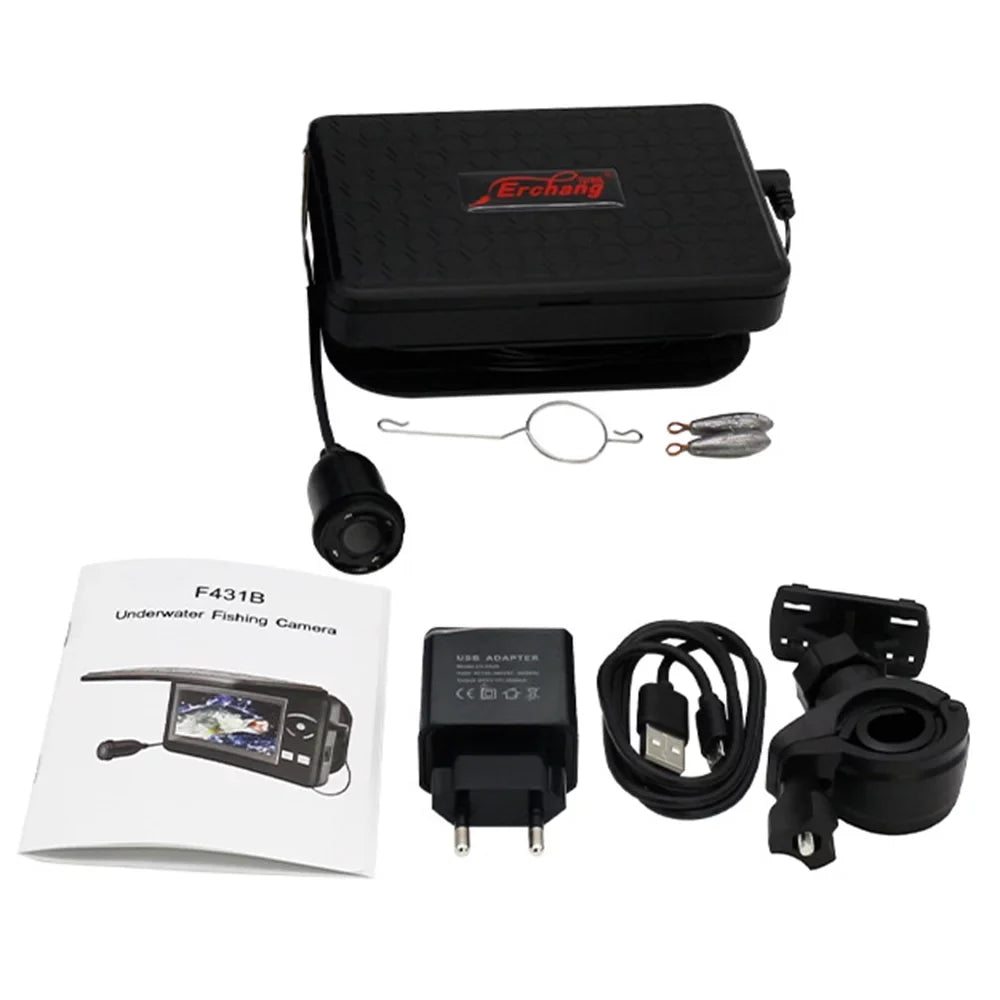 for Ice Portable MIXFEER Finder Inch Fishing Lake Waterproof Display Fishing Fish 4.3 LCD with 720P Boat Underwater Sea