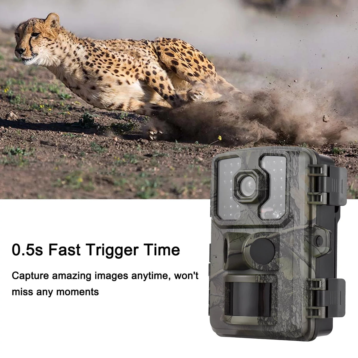 Supports Sensors 4K Wildlife Tracking Inch Time PIR IP66 Screen TFT Trail 16MP with Trigger 2.0 Infrared Color Carevas Activated 0.5s Motion Waterproof